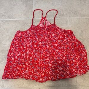 No Boundaries Red Floral Blouse